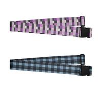 Lot de 2 sangles de ceinture pour bagages Lavenderblush Buffalo Plaid Tartan Scotland Bleu nuit Buffalo Plaid Tartan Écosse Longues ceintures robustes réglables pour garder la valise sécurisée