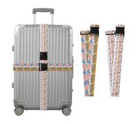 Lot de 2 sangles de ceinture pour bagages, soldats marchant en défilé, enfants agitant de petits drapeaux, ceintures de sac de voyage portables et réglables pour les voyages et les valises à main