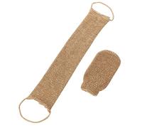 Lot de 2 Sangles de Lavage en Toile de Jute Naturelle - Dos et Gants Exfoliants en Jute - Éponge Exfoliante Naturelle pour le Corps