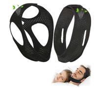 Lot de 2 Sangles de mâchoire Airflow, Respirant ronflement Menton Band, Orthese Anti ronflement, Sangle de Menton Anti ronflement, Sangle de Menton pour apnée du Sommeil pour Hommes/Femmes