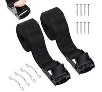 Lot de 2 sangles de maintien de batterie de 2,5 x 198,1 cm (2 m) pour bateaux, fixation de batterie avec boucle à came, support en acier inoxydable et vis SS utilisées pour glacière, boîte de