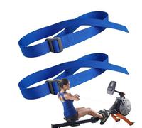 Lot de 2 sangles de pied pour rameur, sangles de pédale pour vélo d'appartement, sangles de pédale pour entraîneur de jambes elliptique, appareil de rameur pour sports de jambes, gym, cyclisme