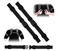Lot de 2 sangles de poitrine réglables pour sac à dos, sangle de poitrine de 25 à 75 cm, en nylon, pour sac à dos Ergobag, sangle de poitrine, idéale pour la randonnée, le jogging et les voyages, noir