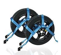 Lot de 2 Sangles de remorquage avec Crochet Plat, Sangle de Panier Bleue, s'adapte à la Plupart des pneus de 40,6 à 50,8 cm