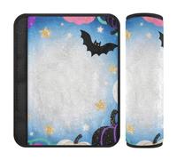 Lot de 2 sangles de siège auto Happy Halloween Dreamy Citrouille Bat Protège votre cou et vos épaules pour SUV funda para cinturón de carro