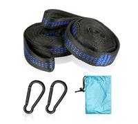 Lot de 2 sangles de suspension pour hamac, 2 mousquetons, accessoires de suspension d'extérieur, fixations de corde, accessoires de balançoire, capacité de charge de 400 kg, convient pour le camping