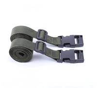 Lot de 2 sangles militaires vertes avec boucles réglables en nylon, 25 mm, 100 cm (sangle, sangle à bagages, accessoire de voyage réglable)