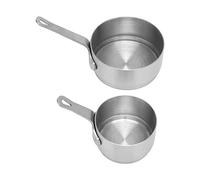 Lot de 2 Saucières en Acier Inoxydable, Mini Casserole Empilable avec Poignée, Petit Bol à Soupe en Acier Inoxydable pour Banquet, Pique-nique en Plein Air