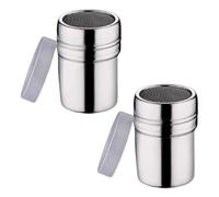 Lot de 2 Saupoudreuse Cacao,Saupoudreuse Sucre Glace,Sucrier en Poudre Duster,Saupoudreuse en Inox,Pour Saupoudreuse Shaker à,Acier D'éPices,Le Cacao en Poudre,Le Poivre,Le Paprika,Etc