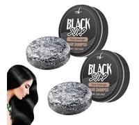 Lot de 2 Savon Shampoing, Savon Noir Naturel Bio au Polygonum Multiflorum, Nourrit Le Cuir Chevelu, Shampooing pour des Cheveux Naturels et Fort, Rendre Les Cheveux Noirs Et Brillants