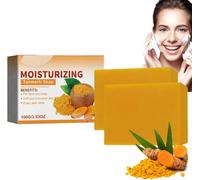 Lot De 2 Savons Au Curcuma-Savon Naturel Au Curcuma-Pour Homme Et Femme-Savon Doux Et Éclaircissant Au Curcuma-Pour Le Visage Et Le Corps-Réduit Les Taches Sombres-Lissage