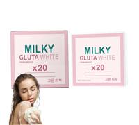 Lot de 2 savons blanchissants ingrédients naturels savon corporel au lait produits de nettoyage pour le visage et le corps nettoyage en profondeur exfoliation 70 g