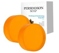 Lot de 2 savons déodorants japonais au kaki, 100 g chacun - Savon anti-odeur corporelle avec extrait de kaki, beurre karité et huile noix, barre nettoyante douce