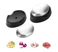 Lot de 2 savons en acier inoxydable - Anti-odeurs - Anti-odeurs - Sans produits chimiques - 6,4 x 4,7 x 2,1 cm - Ustensiles de cuisine - Argenté