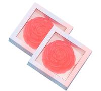 Lot de 2 Savons Faits À la Main À L'huile Végétale Pure pour Tous les Types de Peau, Douche, Savons pour les Mains, Savons À Fleurs, Savons de Mariage Faits À la Main (2, Red)