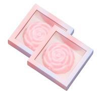 Lot de 2 Savons Faits À la Main À L'huile Végétale Pure pour Tous les Types de Peau, Douche, Savons pour les Mains, Savons À Fleurs, Savons de Mariage Faits À la Main (2, Pink)