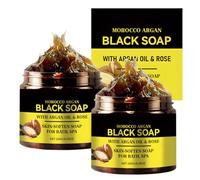 Lot de 2 savons noirs marocains hydratants à l'huile d'argan, nettoyage doux