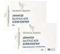Lot de 2 savons pour le corps à l'acide salicylique - Fabriqué au Royaume-Uni - Lot de 2 savons corporels à l'acide salicylique avancé de 100 g | Barre de savon pour le visage | Sans paraben et sans