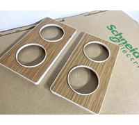 Schneider Electric Plaque Odace Touch Bois naturel liseré blanc 2 postes horiz./vert. 71 mm S520804N