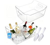 Lot de 2 seaux à glace épais pour fêtes, avec pelles, grand seau à champagne en acrylique transparent pour boissons, vin, bière, mimosa