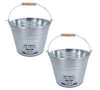 Lot de 2 seaux en acier galvanisé de 5 L pour eau, charbon, plantes de jardin