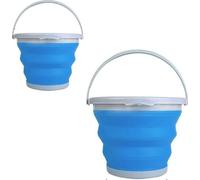 lot de 2 seaux pliables 10L | Seau à eau pliable pour pêcheurs | 24 x 31,5cm Seau en silicone | Seau de camping pliable | Seau de nettoyage | Seau de ménage | Seau pour la pêche | Seau pliable, couleu