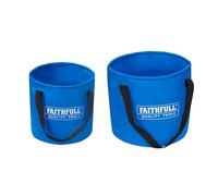 Lot de 2 seaux Pliables et étanches Faithfull - Capacités de 12 L et 20 L