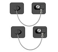 Lot de 2 Securite Fenetre Enfant, NewBinn Serrure Frigo pour Enfants avec Clés, Bloque Port Fenetre sans Percer, Sécurité pour Bébé, Noir Verrou de Réfrigérateur Placard Armoire Tiroir