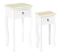 Table d'appoint The Home Deco Factory - Lot de 2 sellettes avec tiroir en MDF Victoria