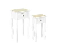 Table d'appoint The Home Deco Factory - Lot de 2 sellettes avec tiroir en MDF Victoria