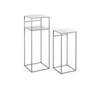 Lot de 2 Sellettes en Métal "Brise" 85cm Gris