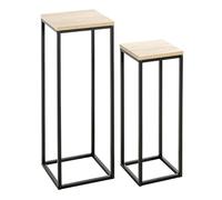 Lot de 2 Sellettes "Waldo" 67cm Naturel & Noir