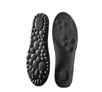Lot de 2 semelles intérieures souples de massage des pieds pour homme - Semelle intérieure élastique absorbant les chocs - Semelles respirantes et confortables (noir, EU37-38)