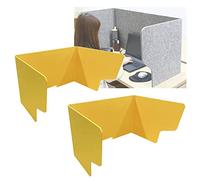 Lot de 2 séparateurs de bureau pliables - Panneaux d'intimité insonorisés pour bureau et étudiants, réduction du bruit et barrières visuelles, lot de 2 protections contre les éternuements pour une
