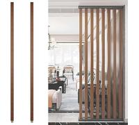 Lot de 2 séparateurs de pièce à lattes en bois - 140 cm de haut - Séparateur d'intimité polyvalent pour salon, restaurant, bureau, tailles réglables de 0,6 à 2,4 m