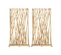 Lot de 2 séparateurs de pièce en bois de teck - L. 100 x P. 25 x H. 180 cm - Naturel - GAYANA