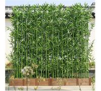 Lot de 2 séparateurs de plantes artificielles en bambou avec base en bois, 1,8 m de haut pour décoration de maison, jardin, séparateur de pièce, hauteur de 1,8 m, base de 60 cm, 12 poteaux