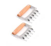 Lot de 2 séparateurs de viande 5 en 1 en acier inoxydable - Pinces à viande en acier inoxydable - Accessoire de barbecue - Convient pour épilation des cheveux, fixer la viande, ouvrir des bouteilles.