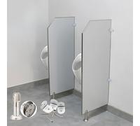 Lot de 2 séparateurs d'urinoir en PVC gris quartz - Idéal pour les écoles, les crèches, les centres commerciaux et les toilettes publiques - Durable et facile à installer
