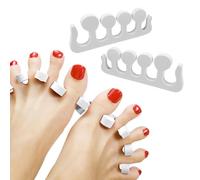 Lot de 2 séparateurs pour doigts des pieds, en mousse souple, éponge, pour vernis à ongles, nail art, séparés pour pédicure et manucure (blanc)