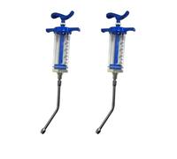 Lot de 2 seringues d'alimentation avec 2 buses à dosage réglable, seringues réutilisables pour petits animaux, nouveau-nés, animaux domestiques, petits moutons, cochons, chiens, chats, oiseaux