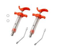 Lot de 2 seringues d'alimentation avec 2 buses - Dosage réglable - Seringues réutilisables pour petits animaux, nouveau-nés, animaux domestiques, petits moutons, cochons, chiens, chats, oiseaux