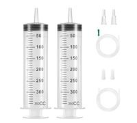 Lot de 2 seringues de 350 ml pour doseur d'huile en plastique, seringue réutilisable pour applicateurs d'huile ou de colle, pour laboratoire, industrie, jardin et alimentation des animaux domestiques