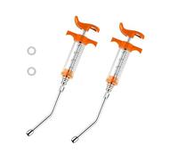 Lot de 2 seringues de chèvre réutilisables, 2 buses de pulvérisation réglables pour oiseaux, bétail, mouton, chèvre, cheval, cochon, chien (20 ml)