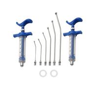 Lot de 2 seringues incurvées pour petits animaux domestiques, 6 tubes d'alimentation incurvés, tête en métal pour éviter les dommages causés par les morsures (10 ml)