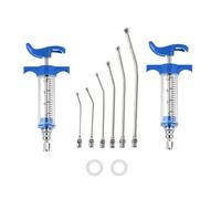 Lot de 2 seringues incurvées pour petits animaux domestiques, 6 tubes d'alimentation incurvés, tête en métal pour éviter les dommages causés par les morsures (20 ml)