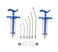 Lot de 2 seringues incurvées pour petits animaux domestiques, 6 tubes d'alimentation incurvés, tête en métal pour éviter les dommages causés par les morsures (30 ml)