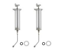 Lot de 2 seringues transparentes réutilisables avec 2 buses de trempage pour oiseaux, bétail, moutons, chèvres, chevaux, cochons, chiens (100 ml)