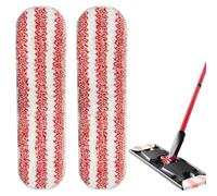 Lot de 2 serpillères de rechange en microfibre pour Vileda H2PrO et O-Cedar H2PrO - Lavables et réutilisables - Pour tous les sols durs - Orange