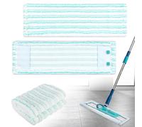 Lot de 2 serpillères Leifheit Profi XL Micro Duo/Profi XL Cotton Plus - Pour balai de sol leifheit - Housse de rechange efficace en microfibre pour tous les sols durs